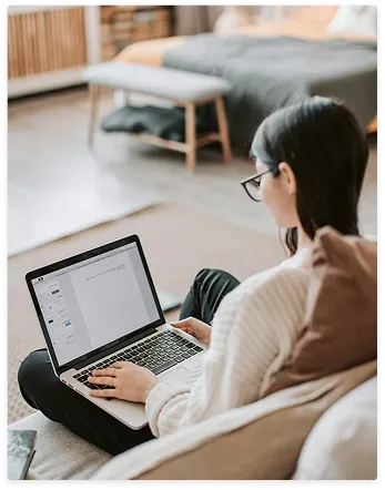 Employee working on a laptop